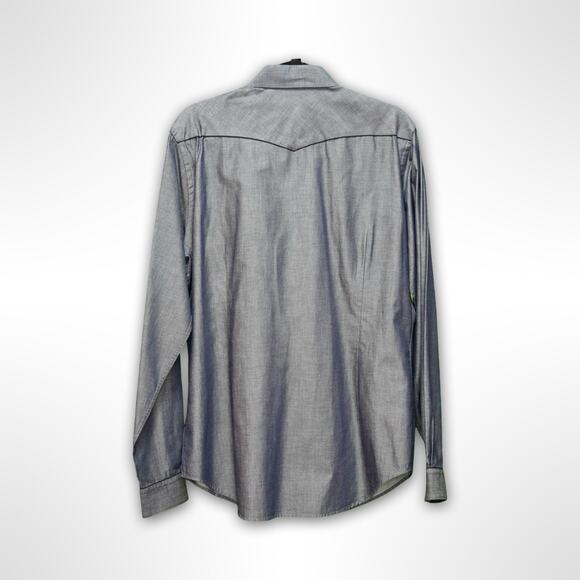 Biography Men's Grey and Black Long Sleeve Shirt XL - Picture 2 of 2